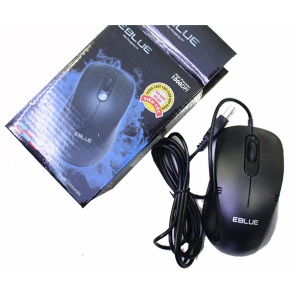 Chuột Mouse có dây E-Blue EMS 645BK. Dùng cổng USB. Vi Tính Quốc Duy