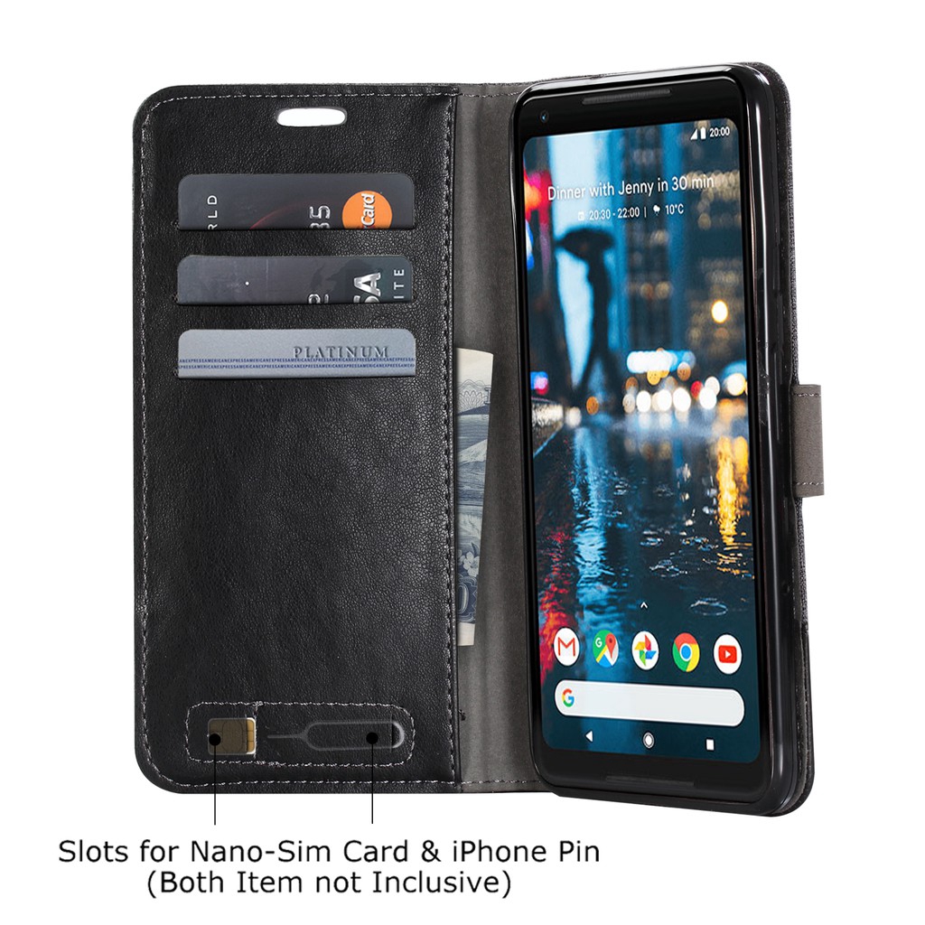 Bao da canvas dạng gấp kèm ví đựng tiền độc đáo thời trang cho Google Pixel 3 / Pixel 3XL / Pixel 3A / Pixel 3A XL