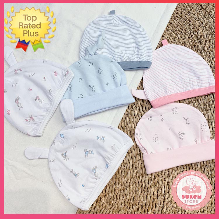 Mũ Sơ Sinh MIO- Chất Liệu Cotton 100%