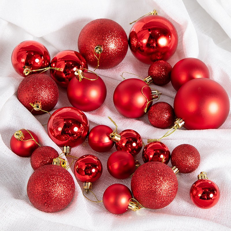 Set 6 trái châu trang trí Noel đủ màu đủ size