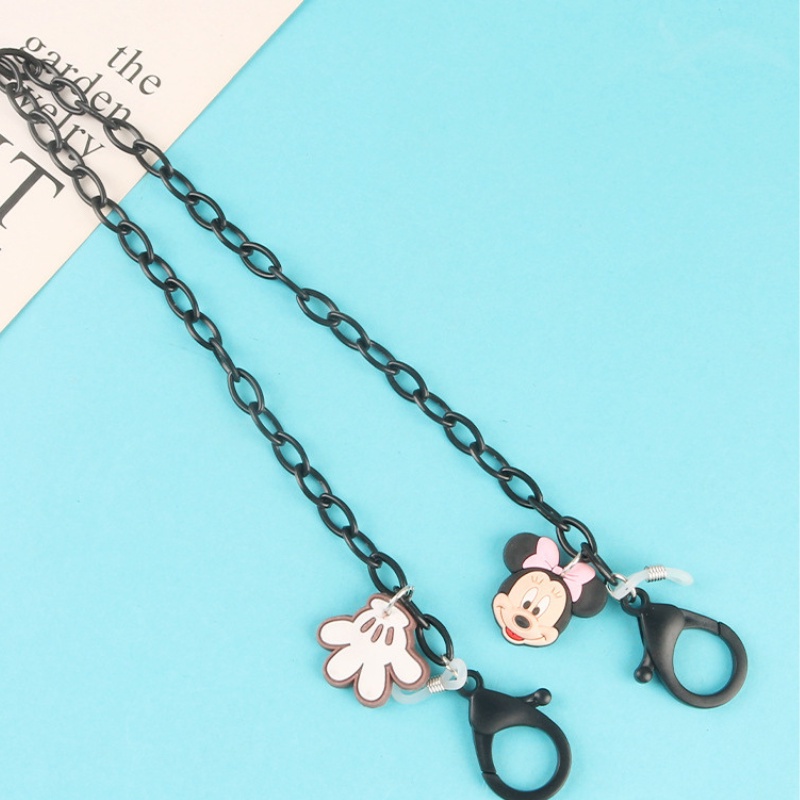 Dây đeo khẩu trang chống thất lạc phong cách Hàn Quốc họa tiết hoạt hình doremon/ mickey-