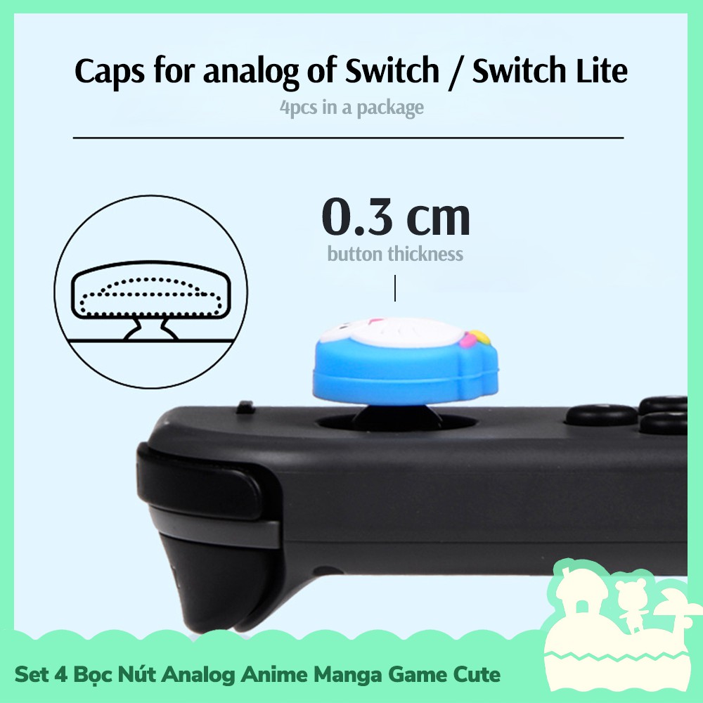 [Sẵn VN - Hỏa Tốc] Set 4pcs Bọc Nút Analog Cho Tay Cầm Joycon Nintendo Switch / Switch Lite Game Anime Manga | BigBuy360 - bigbuy360.vn