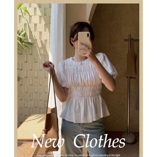 [Mã FAMARAL1 giảm 10K đơn 50K] Áo thun nữ kiểu bo chun • 2ENDSHOP | BigBuy360 - bigbuy360.vn