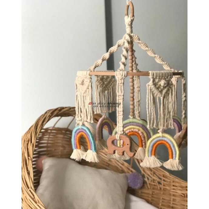 Hạt gỗ tròn, làm macrame, handmade, decor