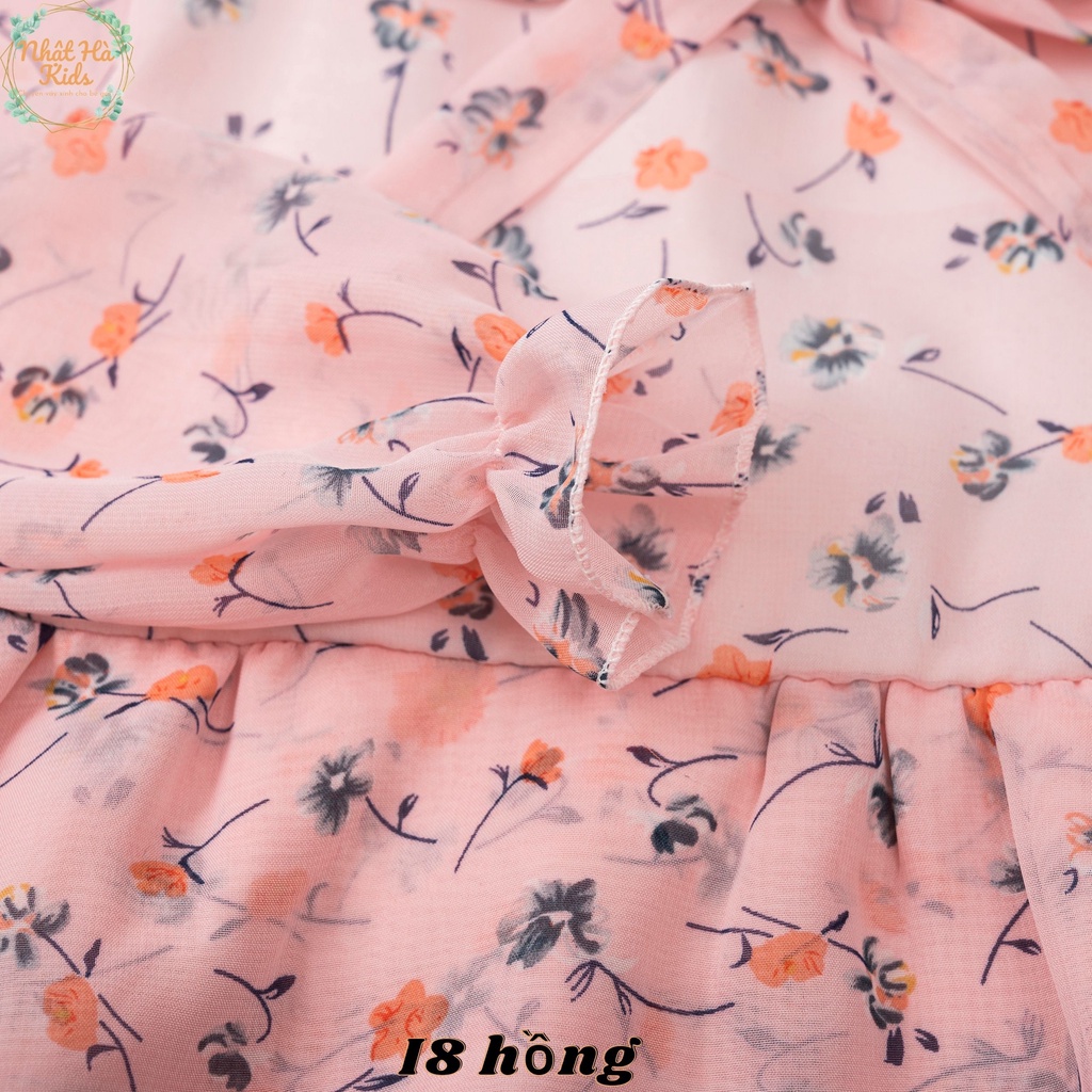 Váy bé gái thu đông C10 size đại từ 12-43kg tay dài bo chun cổ thắt nơ dáng xòe công chúa