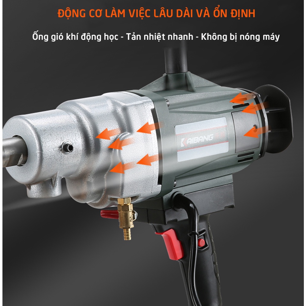 Máy khoan rút lõi bê tông Kaibang K6168A - Công suất 2300W - Khoan lỗ Max 200mm - Hàng chính hãng - Bảo hành 6 tháng