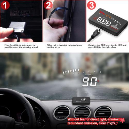 Bộ thiết bị hiển thị tốc độ HUD OBD II trên kính lái xe ô tô