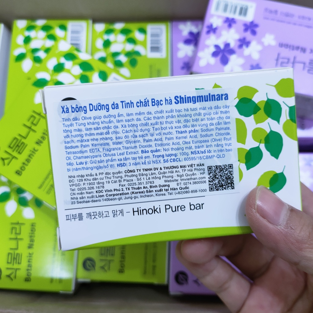 xà phòng tắm thảo dược thiên nhiên chiết xuất bạc hà Hàn Quốc, xà phòng cục soap trắng da ngừa mụn | BigBuy360 - bigbuy360.vn