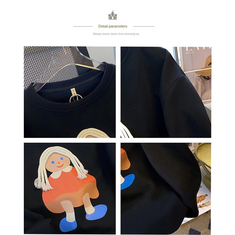 Áo Sweater Cotton Cổ Tròn Thiết Kế Mới Thời Trang Mùa Thu Dành Cho Nữ