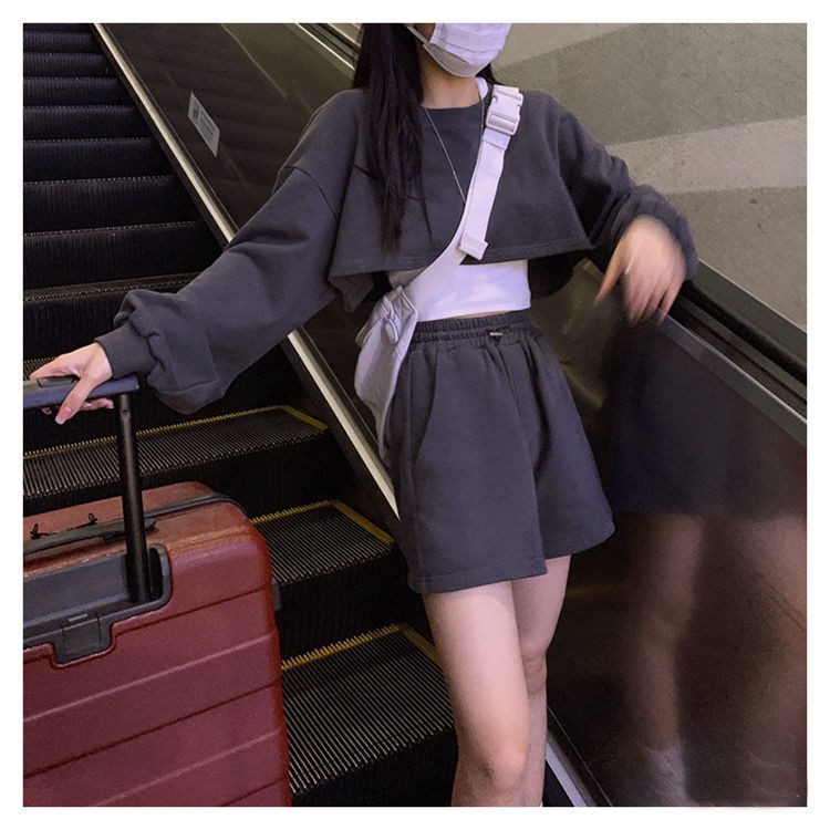 Set Áo Lửng Tay Ngắn Và Quần Dài Thời Trang Dành Cho Nữ