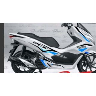 Xe pcx tem rời mầu xanh đen dán xe pcx