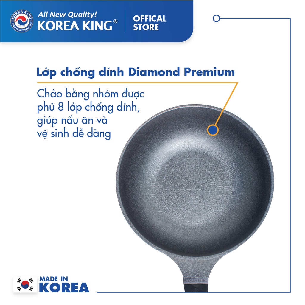 Chảo không dính Diamond Premium Korea King KW-28DI (28cm)