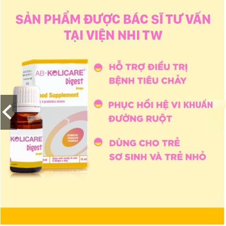 [Đại Diện Hãng Tại VN] AB - KOLICARE Digest: Men Vi Sinh Cho Trẻ Tiêu Chảy (Do Dùng Kháng Sinh, Rota Virus...)