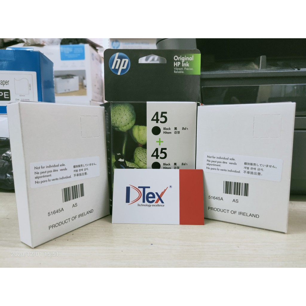 Mực in HP 45 2-pack Black Original Ink Cartridges (CC625AA)