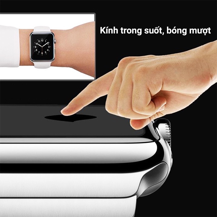 Kính cường lực apple watch nano dẻo, cong 3D bảo vệ đồng hồ thông minh Series 1/2/3/4/5/6/SE - Size 38/40/42/44mm