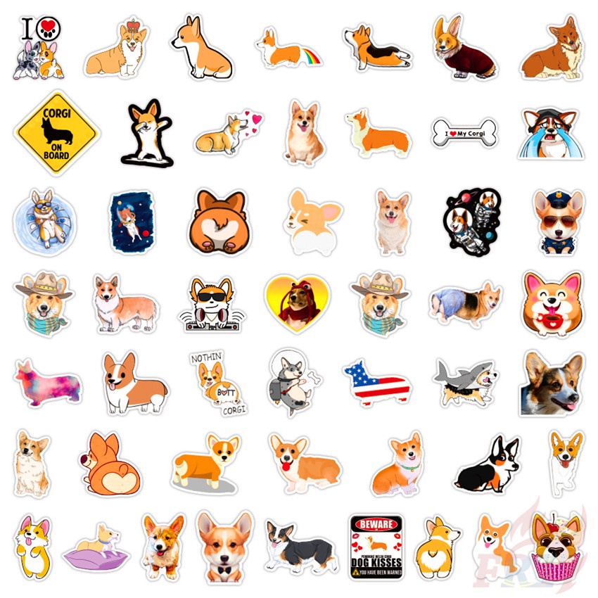 100Pcs/Set ❉ Corgi Series A Stickers ❉ Pets Dogs DIY Fashion Luggage Laptop Skateboard Doodle Decals Stickers