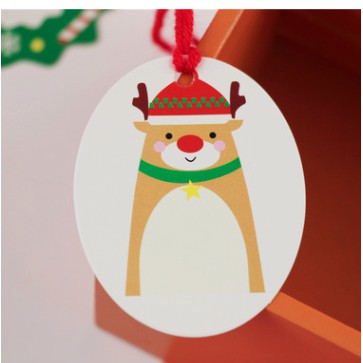 Set 10 tag gắn túi bánh, hộp bánh trang trí chủ đề Giáng sinh, noel, xmas