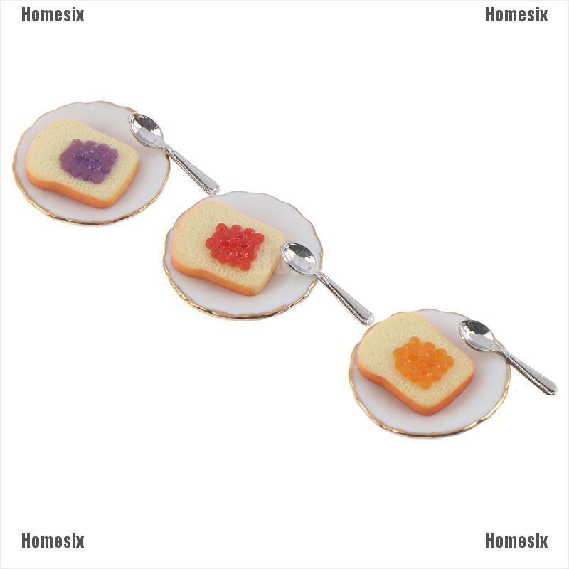 [HoMSI] 1:12 Dollhouse Miniature Mini Jam toast Combo Model Kitchen Accessories Toys SUU