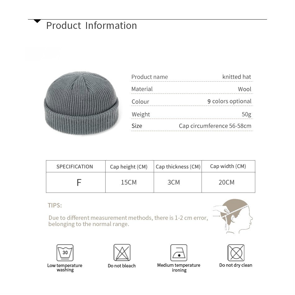 Mũ len beanie unisex tùy chọn màu sắc