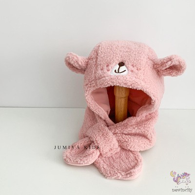 Mũ lông giữ ấm thiết kế tai gấu dễ thương xinh xắn cho bé gái