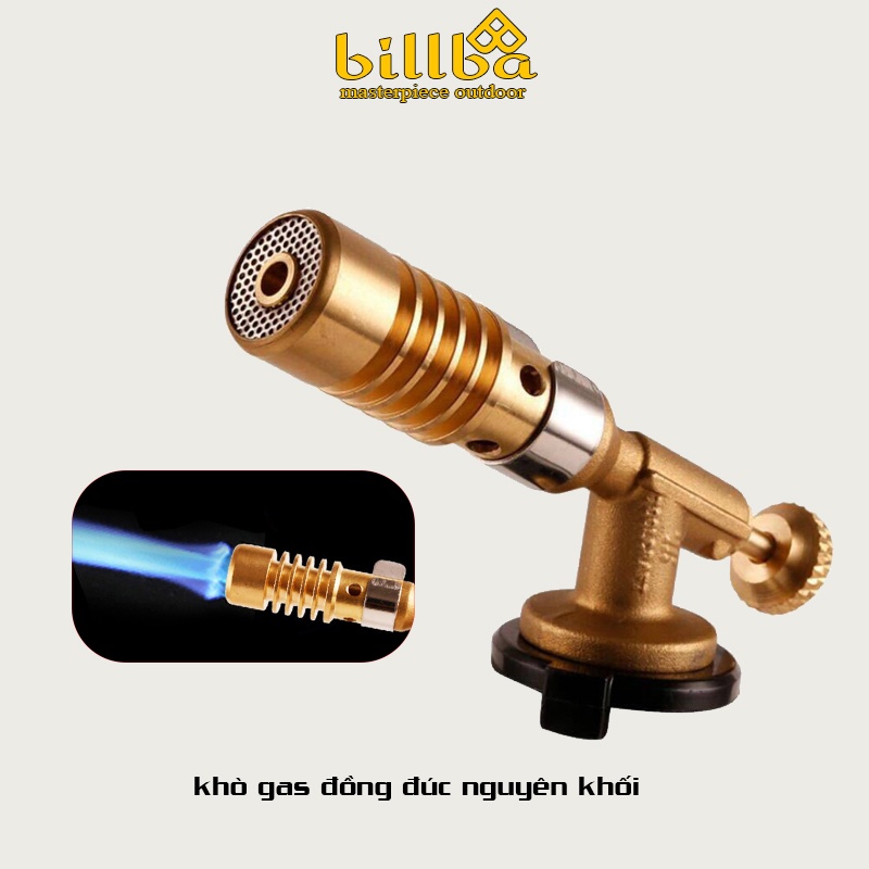 Đèn khò gas mini, Đầu khò ga oxy đồng đúc nguyên khối độ bền cao với nhiệt độ lên đến 1300 độ - Billba Outdoors