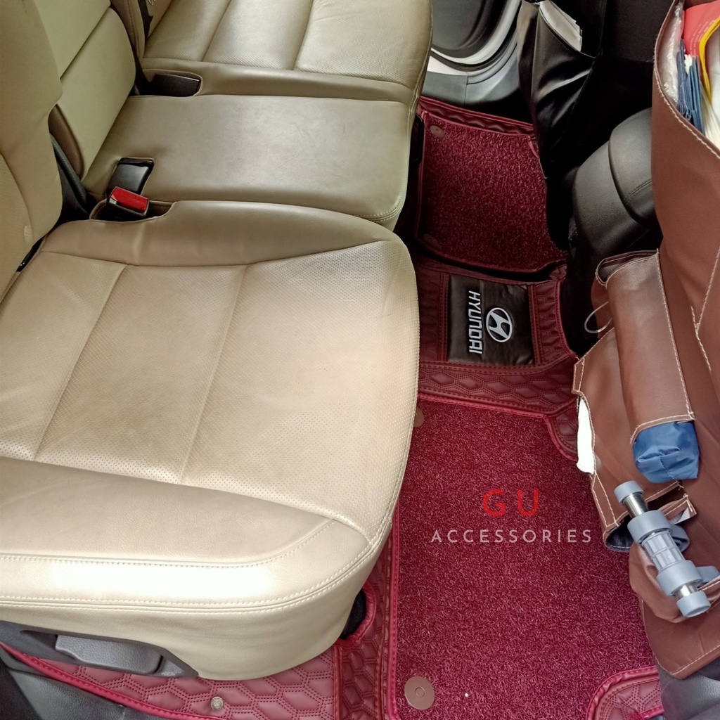 Thảm lót sàn ô tô HYUNDAI Santafe chất liệu da cao cấp thiết kế sang trọng cho xe 7 CHỖ GU