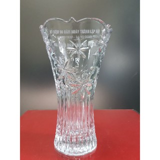 LỌ HOA PHA LÊ SÉC BÓ MẠ HOA THỊ 250MM