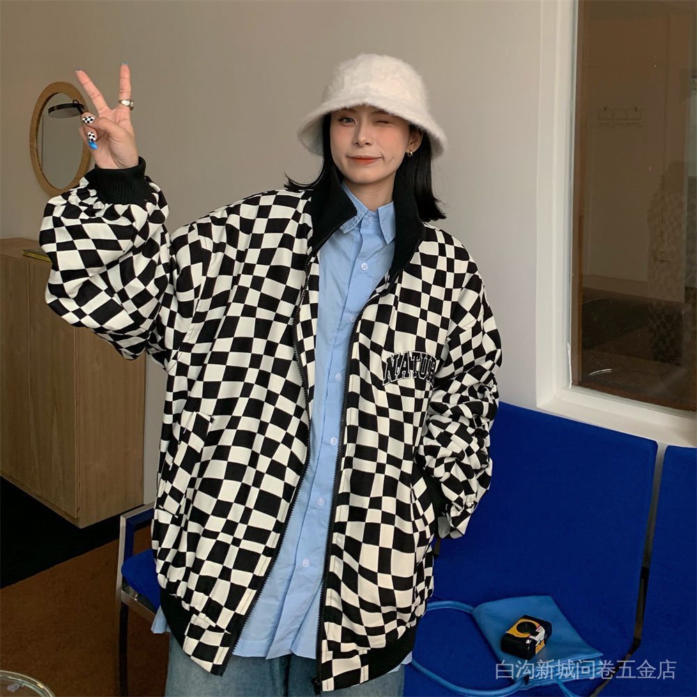 Áo Khoác Cardigan Mùa Thu Đông Dày Dặn Họa Tiết Kẻ Sọc Caro Cổ Điển Dễ Phối Đồ Cho Nữ