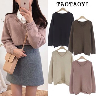 (Order-M) Ulzzang Áo len cổ tim Hàn Quốc M101-1 KS