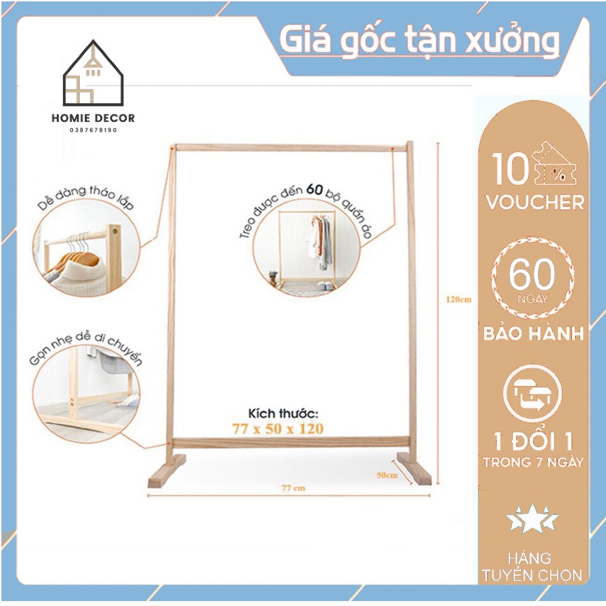 GIÁ TREO QUẦN ÁO GỖ THANH ĐƠN - SINGLE HANGER- HANG TUYỂN CHỌN - ĐƯỢC KIỂM TRA HÀNG