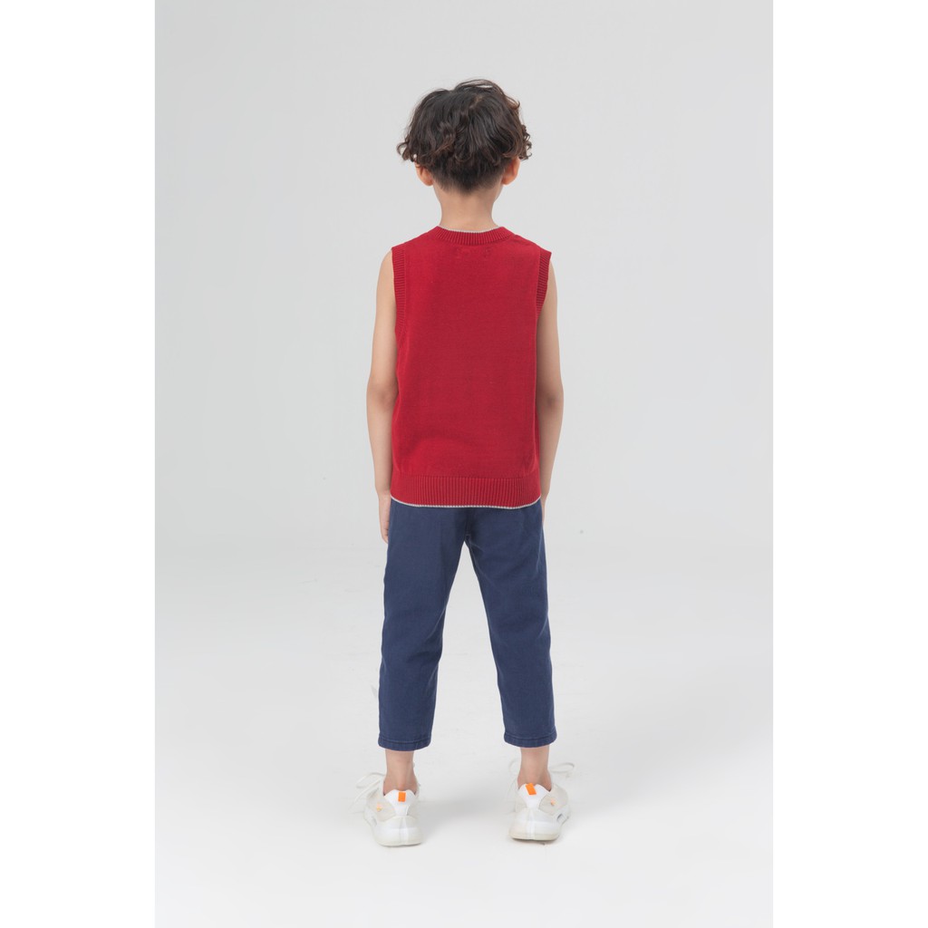 [Mã WABRIVY50 - 10% - ĐH từ 250K] Áo gile len bé trai viền cổ IVY moda MS 56K0732