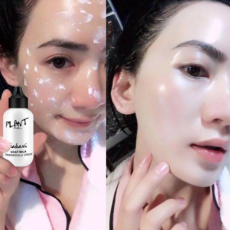 [Hàng mới về] Kem lót trang điểm dưỡng ẩm thành phần sữa dê làm sáng da chống thấm nước