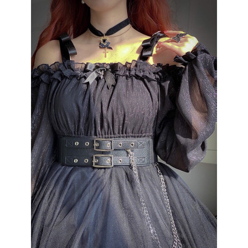 YAS0765-Váy Lolita trễ vai girl killer kèm belt