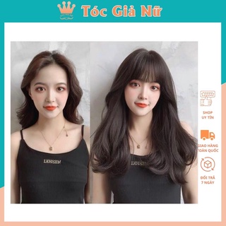 Tóc giả nữ nguyên đầu xoăn dợn lửng ngắn, c0304