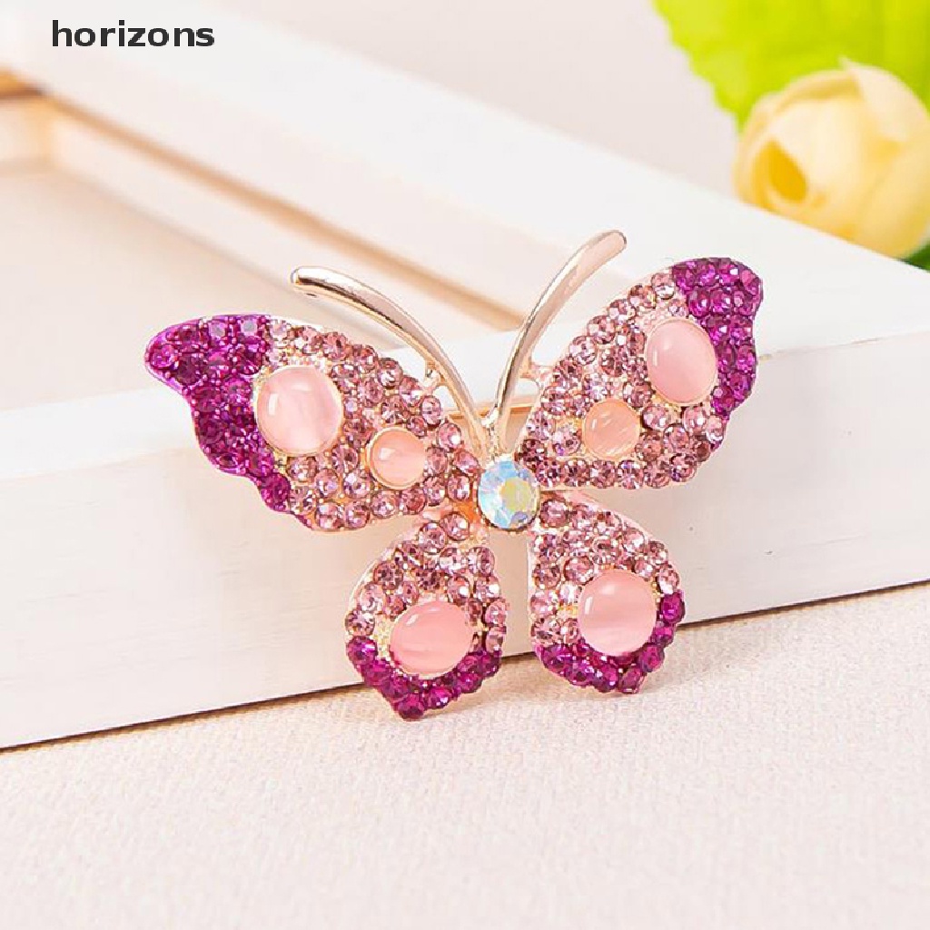 1 Huy Hiệu Cài Áo Hình Bướm Đính Đá Thời Trang