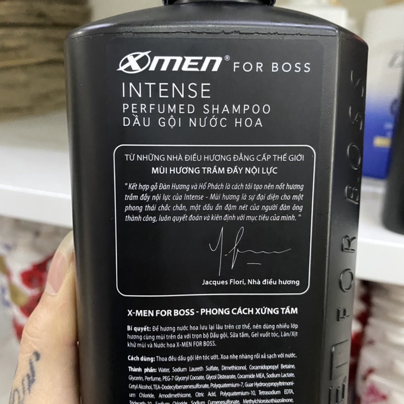 Combo Dầu gội nước hoa 650g + Sữa tắm nước hoa X-Men for Boss Intense 650g