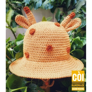Nón hươu con sợi dệt cute cho bé gái