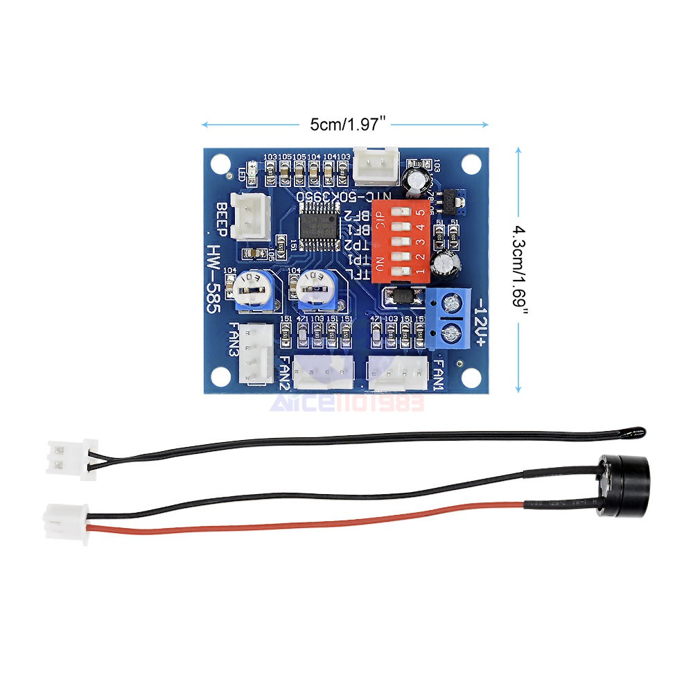 Mạch điều khiển quạt tản nhiệt PWM bằng cảm biến nhiệt cho CPU fan case 12V