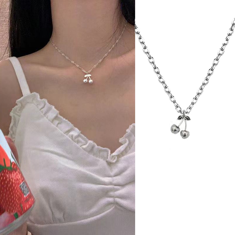 Vòng cổ mặt quả cherry phong cách thời trang cho nữ