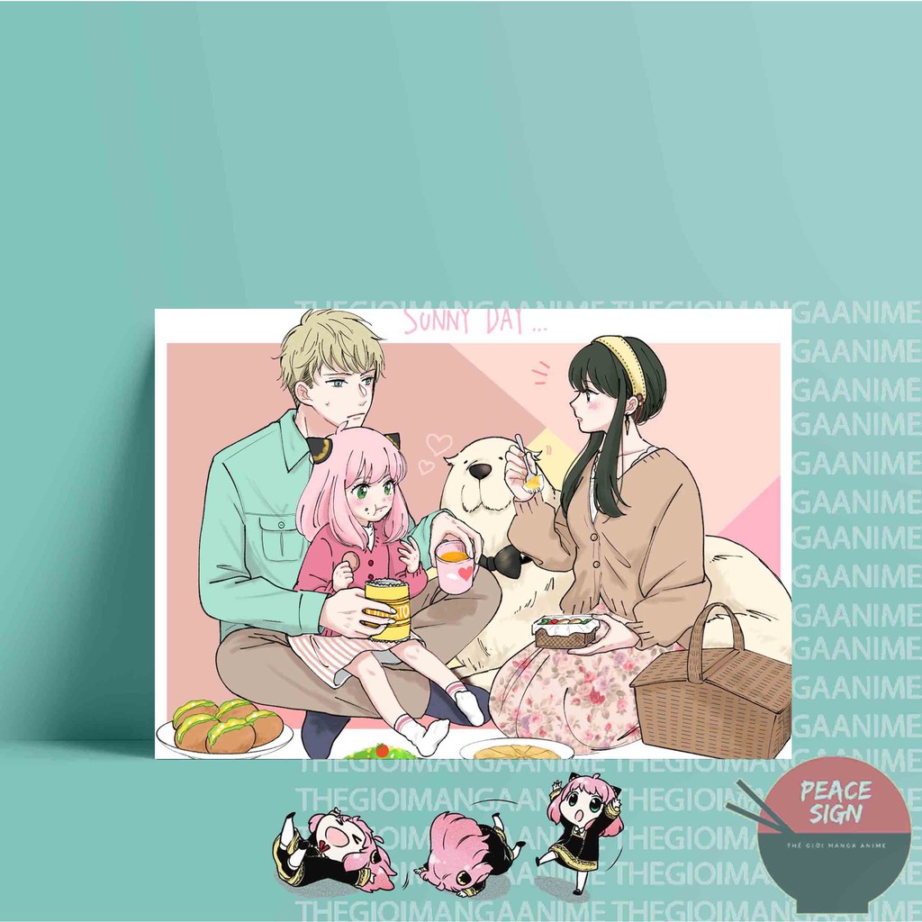 Tấm Postcard giấy 260gsm cao cấp SPY X FAMILY GIA ĐÌNH ĐIỆP VIÊN A5 anime chibi ảnh đẹp nhiều mẫu