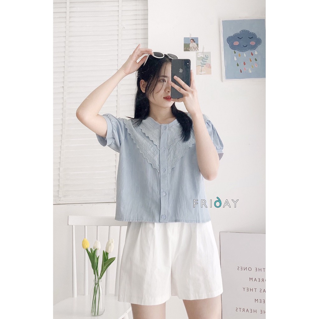 Quần sooc nữ freesize quần short đùi khuy lệch chất thô mêm Friday | BigBuy360 - bigbuy360.vn