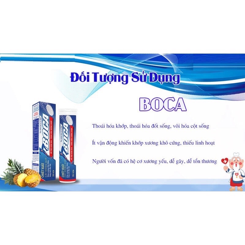 [Chính Hãng] Viên Sủi Xương Khớp Boca - Tuýp 20 viên