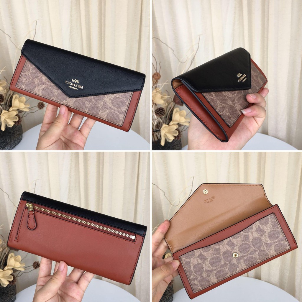 COACH Ví Da Bò Dáng Dài Thời Trang Cho Nữ F31547