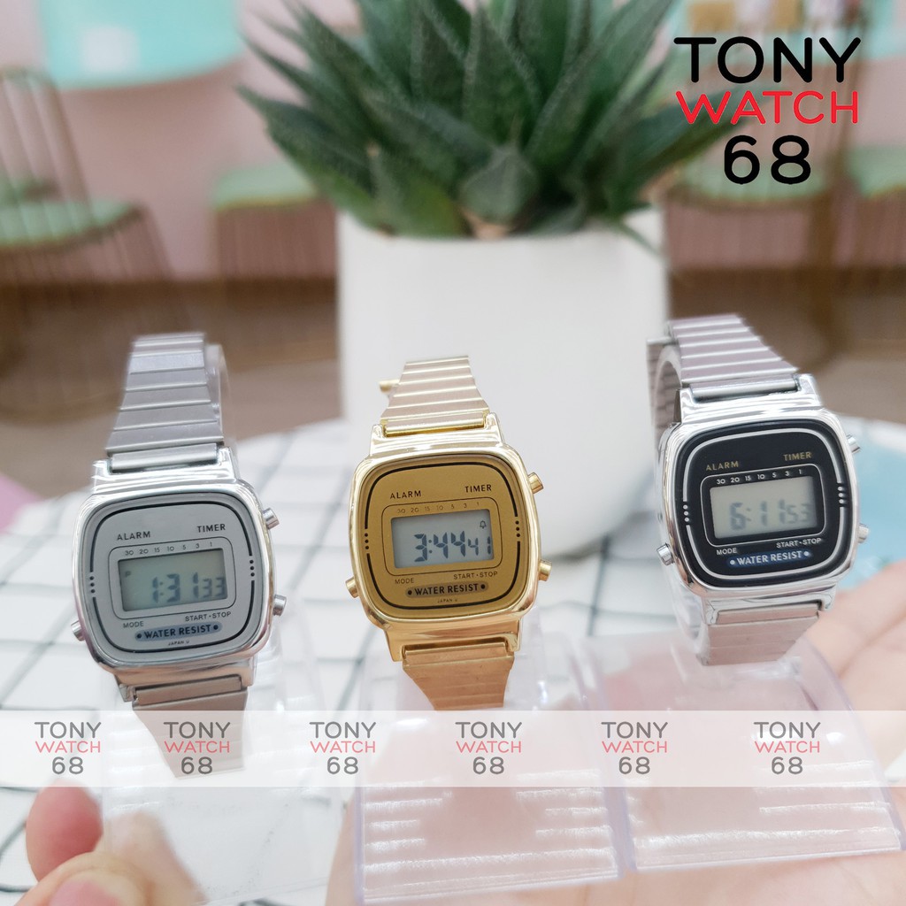 Đồng hồ điện tử SK nữ mặt vuông cong bản mini chống nước chính hãng cho dân văn phòng Tony Watch 68