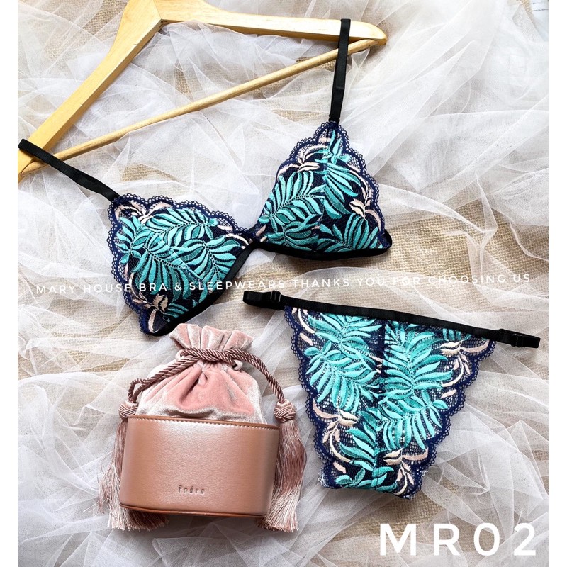 SET BRALETTE REN MÚT NGỰC QUẦN TAM GIÁC MR02
