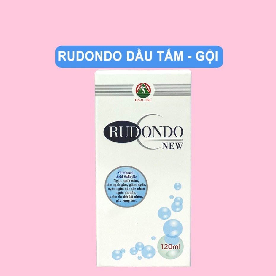 Dầu tắm, dầu gội RUDONDO NEW giảm gàu ngừa nấm toàn thân, nấm da đầu chai 120ml - Derma Skin