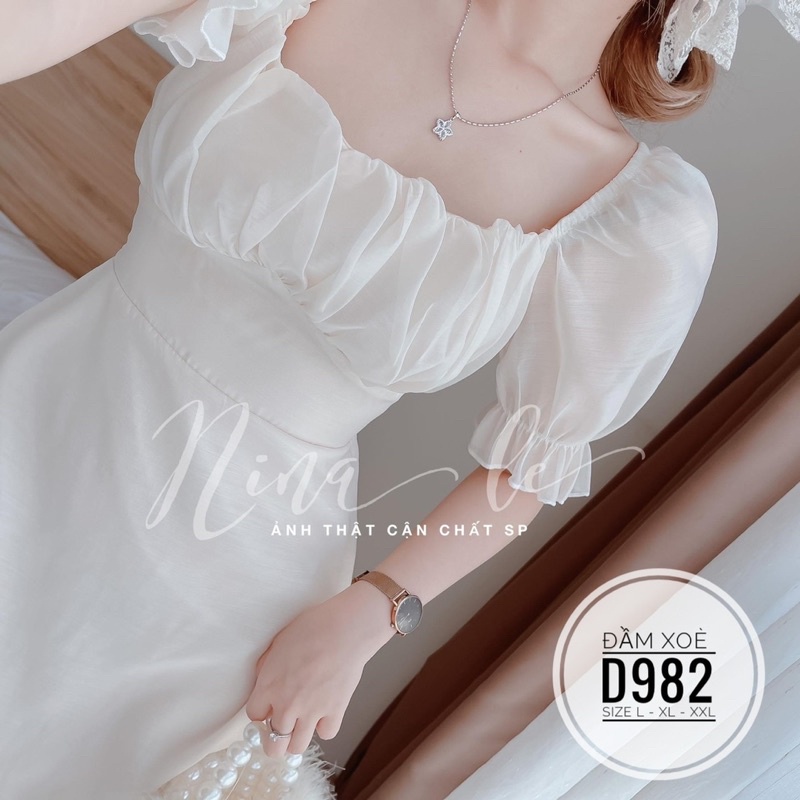 BIGSIZE NHUNG LÊ Đầm xoè D982