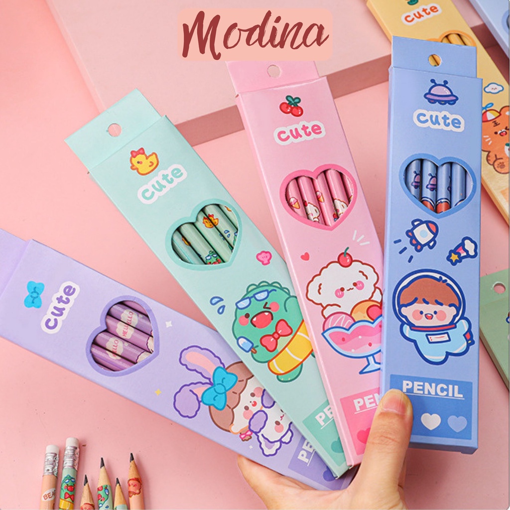 Bút chì cute MODINA, viết chì dễ thương hoạt hình ngộ nghĩnh
