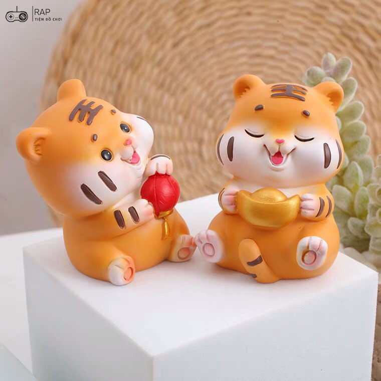 Mô hình hổ hiphop kiểu dáng dễ thương chất liệu PVC trang trí bàn làm việc góc học tập, quà tặng bạn bè-Ráp