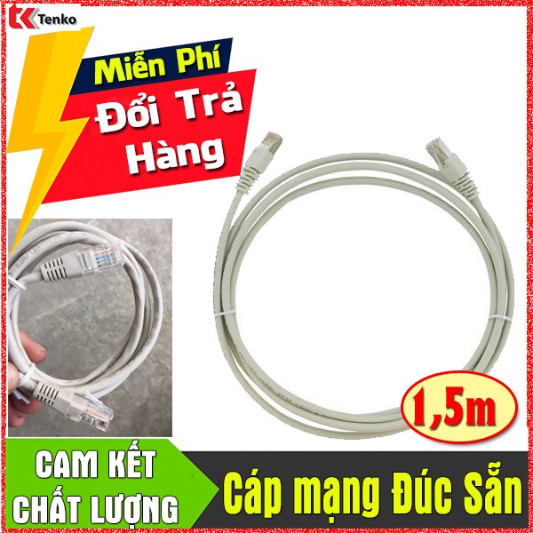 [Cable Zin] Dây Cáp Mạng Đúc 8 Lõi 2 Đầu Hàng Bóc Máy 1.5m - Cáp Đi Kèm Modem Mạng